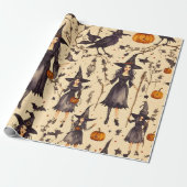 Witchy Elegance:  Gotisch Halloween Cadeaupapier (Uitgerold)