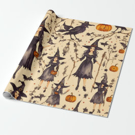 Witchy Elegance:  Gotisch Halloween Cadeaupapier