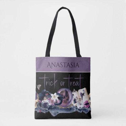 Witchy Elegance Herbruikbare Halloween Tote Bag (Voorkant)
