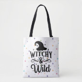 Witchy en Wild Polka Dot Halloween Tote Bag (Voorkant)