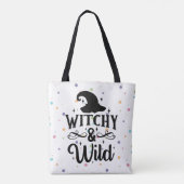 Witchy en Wild Polka Dot Halloween Tote Bag (Achterkant)