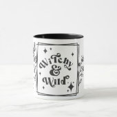 Witchy en Wild retro zwart Happy Halloween Mok (Midden)