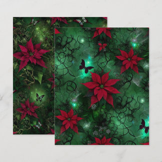 Witchy Enchanted Forest Poinsettia Scrapbook Paper