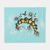 Witchy Floral Moon Fleece Deken (Voorkant (Horizontaal))