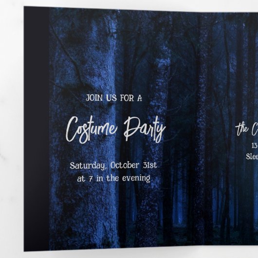 Witchy Forest Halloween Party Drieluik Uitnodiging (Binnenzijde eerst)