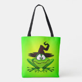 Witchy Frog op Green Tote Bag (Achterkant)