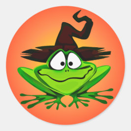 Witchy Frog Red Ronde Sticker