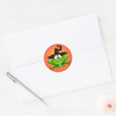 Witchy Frog Red Ronde Sticker (Envelop)