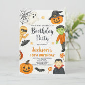 Witchy Fun Kinder Halloween Verjaardagsuitnodiging Kaart (Staand voorkant)