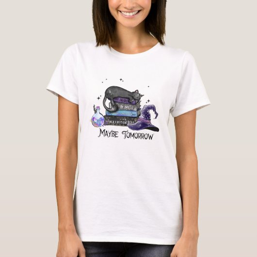 Witchy Funny Cat T-Shirt (Voorkant)