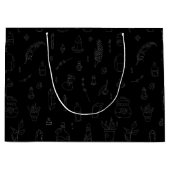 Witchy Gift Bag met mooie doodle-versiering Groot Cadeauzakje (Voorkant)
