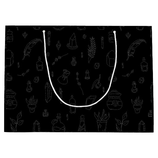 Witchy Gift Bag met mooie doodle-versiering Groot Cadeauzakje (Voorkant)