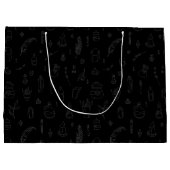 Witchy Gift Bag met mooie doodle-versiering Groot Cadeauzakje (Achterkant)