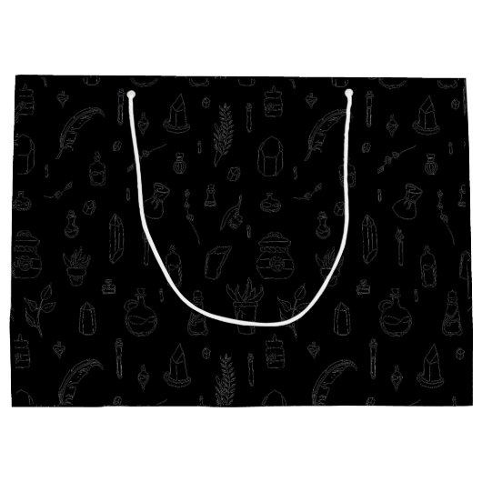Witchy Gift Bag met mooie doodle-versiering Groot Cadeauzakje (Achterkant)