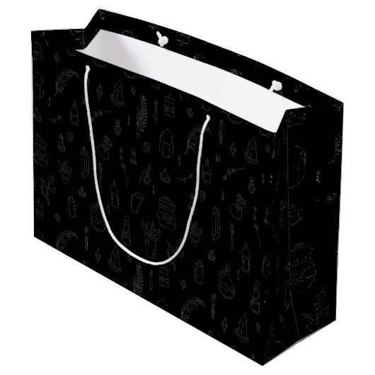 Witchy Gift Bag met mooie doodle-versiering Groot Cadeauzakje (Achterkant Gekanteld)