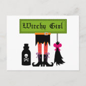Witchy Girl Halloween T-shirts en cadeautjes Briefkaart (Voorkant)