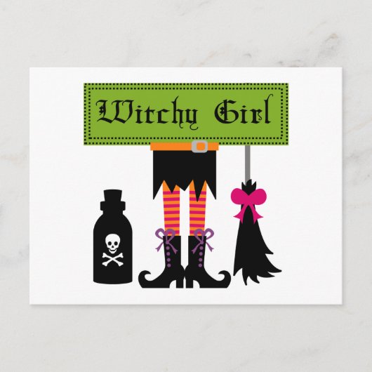 Witchy Girl Halloween T-shirts en cadeautjes Briefkaart (Voorkant)