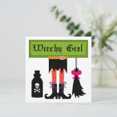 Witchy Girl Halloween T-shirts en cadeautjes Kaart (Staand voorkant)