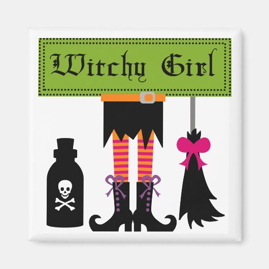 Witchy Girl Halloween T-shirts en cadeautjes Magneet (Voorkant)