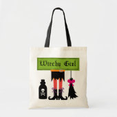 Witchy Girl Halloween T-shirts en cadeautjes Tote Bag (Voorkant)