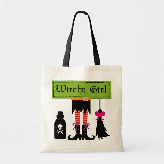 Witchy Girl Halloween T-shirts en cadeautjes Tote Bag (Voorkant)