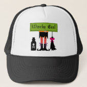 Witchy Girl Halloween T-shirts en cadeautjes Trucker Pet (Voorkant)