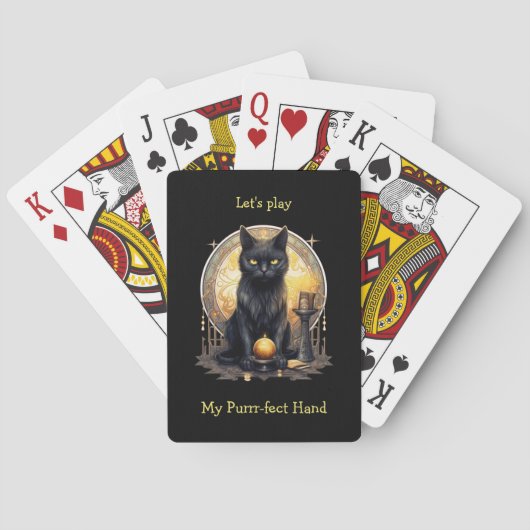 Witchy Gothic Black Cat Pokerkaarten (Achterkant)