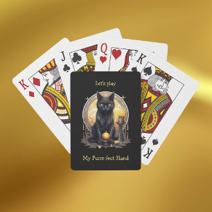 Witchy Gothic Black Cat Pokerkaarten