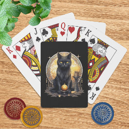 Witchy Gothic Black Cat Pokerkaarten