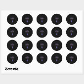 Witchy Gothic Crescent Moon Fluoriet Crystal Paste Ronde Sticker (Vel)