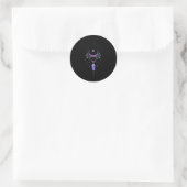 Witchy Gothic Crescent Moon Fluoriet Crystal Paste Ronde Sticker (Tas)