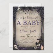 Witchy Gothic Halloween Baby shower Kaart (Voorkant)
