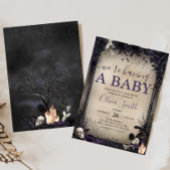 Witchy Gothic Halloween Baby shower Kaart