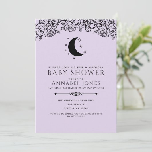 Witchy Gothic Tarot Kaart Nuetral Baby shower (Staand voorkant)