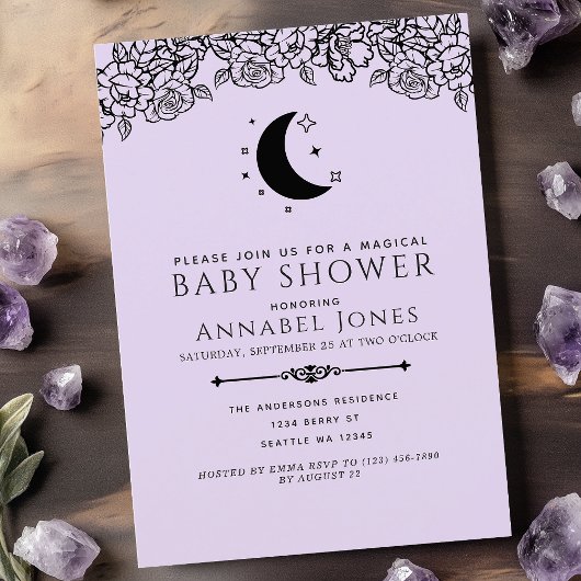 Witchy Gothic Tarot Kaart Nuetral Baby shower