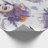 Witchy  gothic traditioneel halloween cadeaupapier (Hoek)