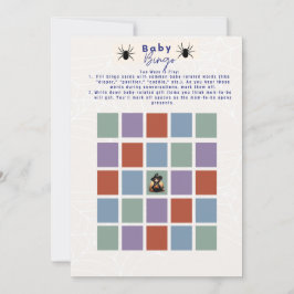 Witchy Halloween Baby shower Bingo Kaart