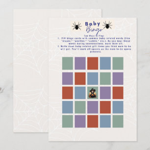 Witchy Halloween Baby shower Bingo Kaart