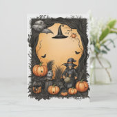 Witchy Halloween Blank Uitnodiging (Staand voorkant)