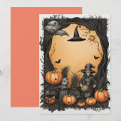 Witchy Halloween Blank Uitnodiging (Voorkant / Achterkant)