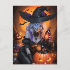 Witchy Halloween Briefkaart