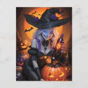 Witchy Halloween Briefkaart