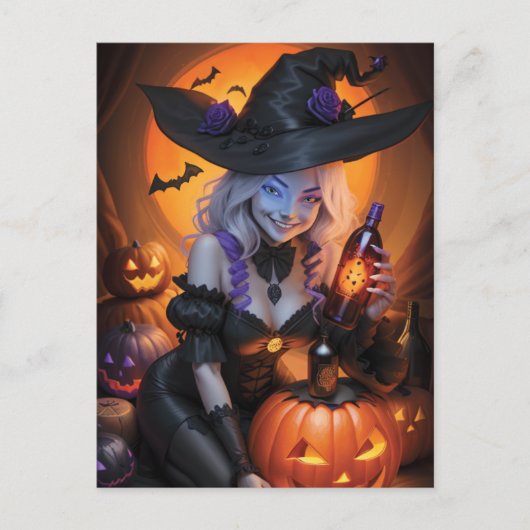 Witchy Halloween Briefkaart (Voorkant)