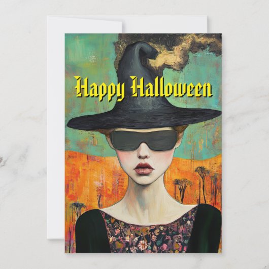 Witchy Halloween Card Feestdagenkaart (Voorkant)