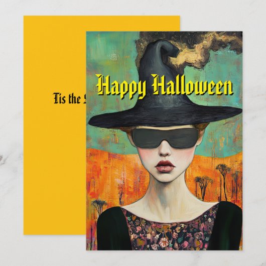 Witchy Halloween Card Feestdagenkaart (Voorkant / Achterkant)
