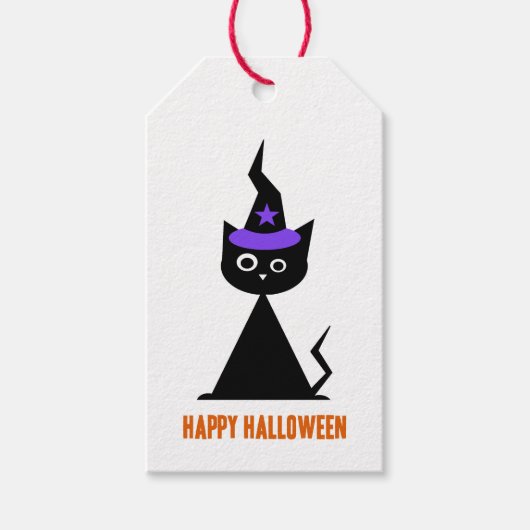 Witchy +{ halloween }+ Cat Cadeaulabel (Voorkant)