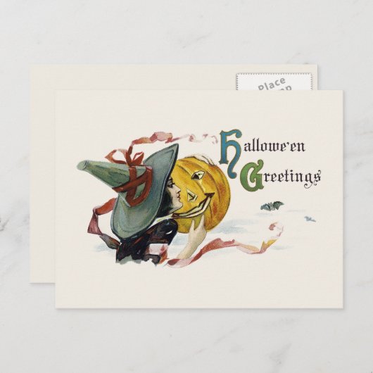 Witchy Halloween Greetings Briefkaart (Voorkant / Achterkant)