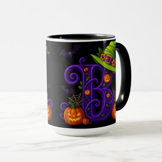 Witchy Halloween Initiaal "B" Mok (Voorkant rechts)