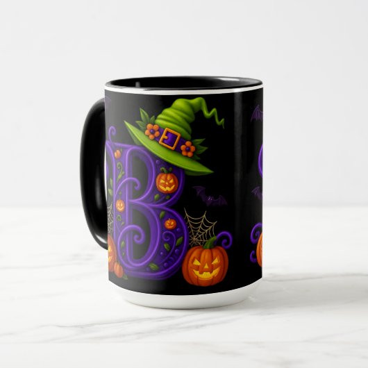 Witchy Halloween Initiaal "B" Mok (Voorkant links)