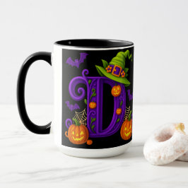 Witchy Halloween Initiaal "D" Mok